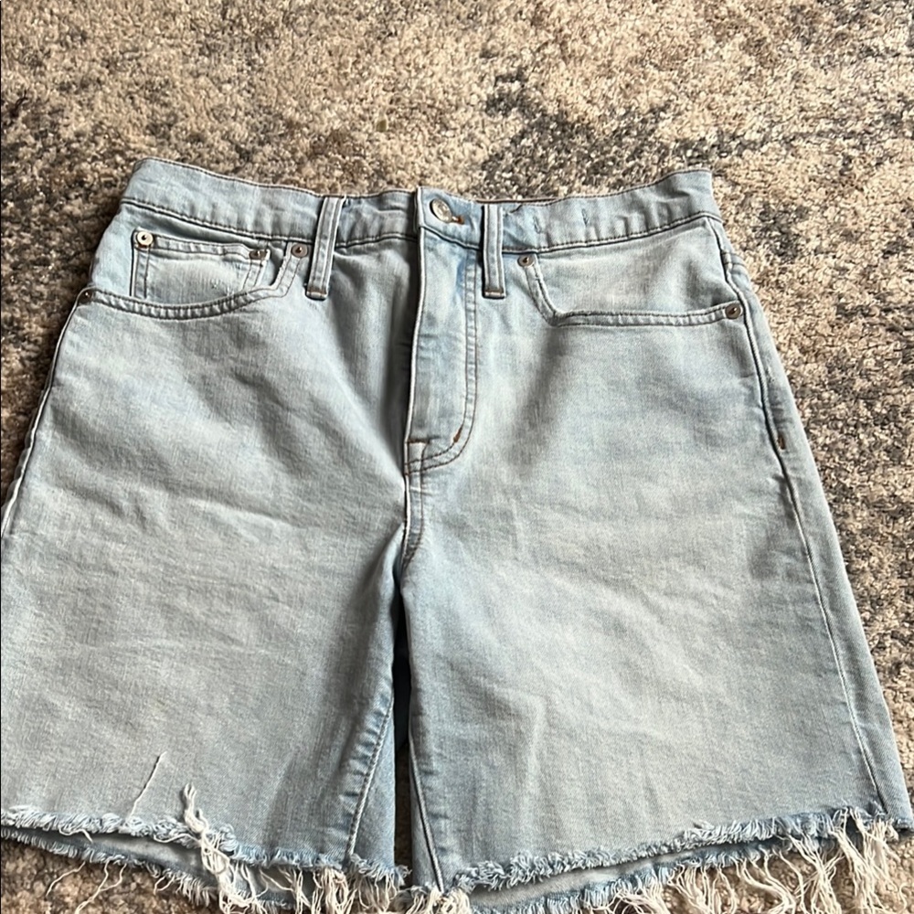 Madewell Blue Jean Shorts Light Wash Distressed